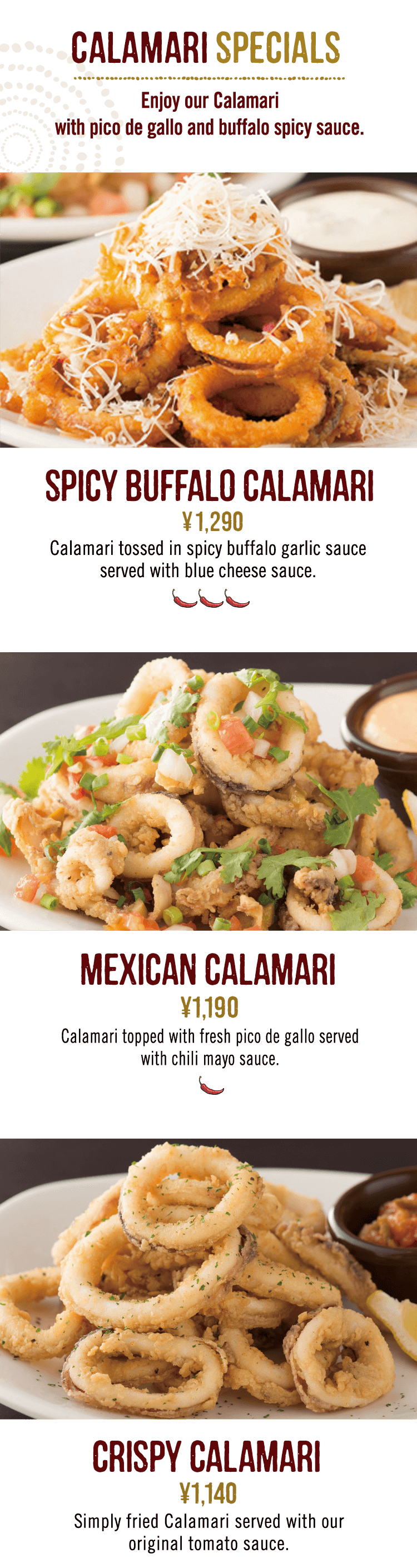 CALAMARI SPECIALS